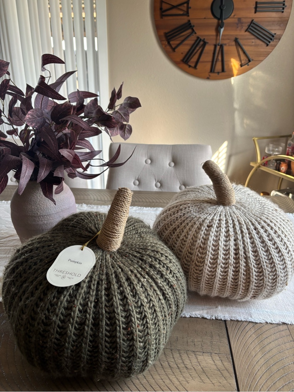 Threshold Knit Pumpkin Duo - Olive and Creamy Taupe